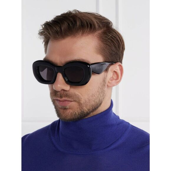 Loewe INFLATED Women Sunglasses Black Smoke Cat Eye LW40117I 01A NEW AUTHENTIC